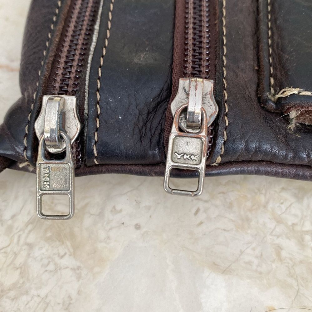 Vintage Roots Hanging Pouch Tribe Leather Crossbody Bag Brown - Picture 12 of 12